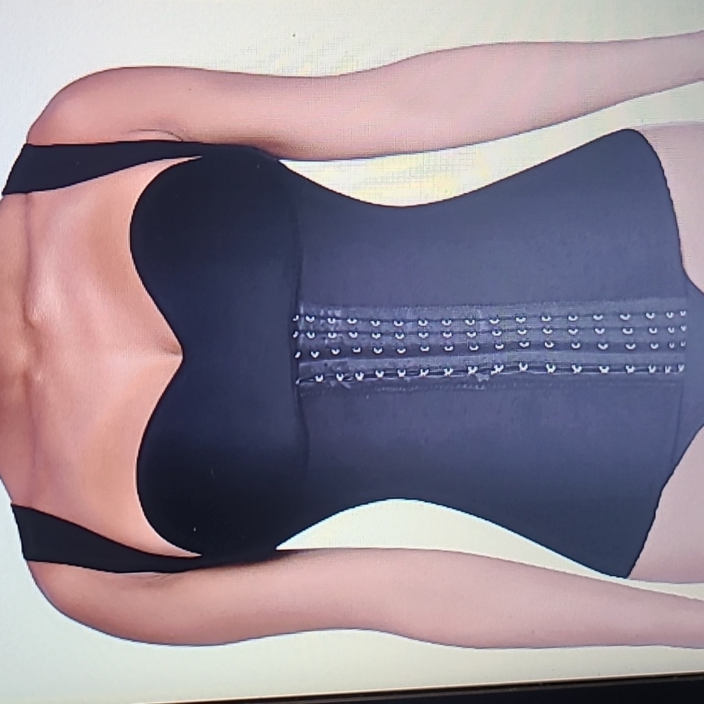 Ekouaer Mesh Steel Boned Waist Cincher Vest 6 Row Hooks Shapewear M fit 31-33"